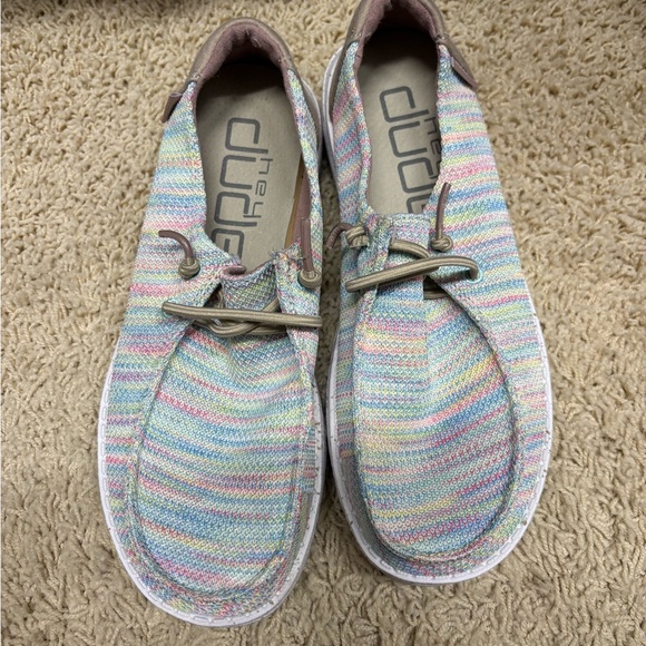 Hey Dude Pastel Striped Shoes - Picture 1 of 6